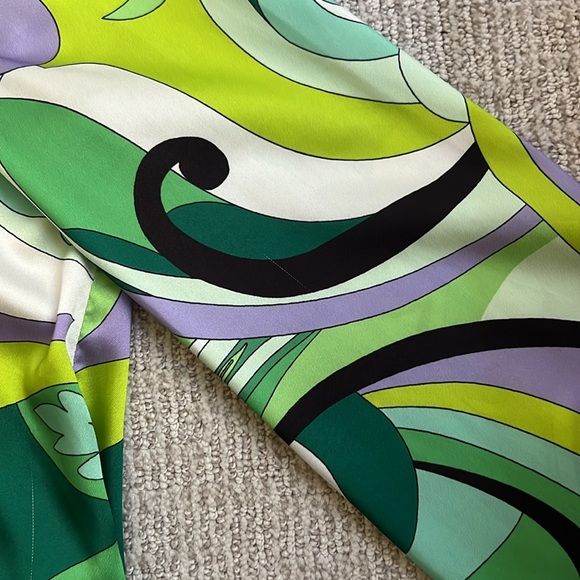 Zara Matching Retro Blouse and Skirt Green and Purple Paisley Set size Medium - Picture 5 of 7